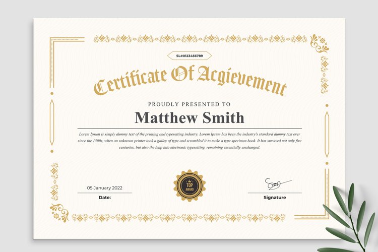  Certificate Design
